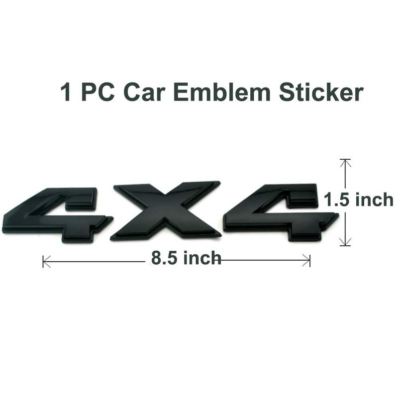 HUAPX 8.8 Inch 4x4 Emblem Sticker 1Pack Matt Black Badge Chrome Decal Sticker Replacement for Dodge Ram 1500 2500 3500 Jeep Grand Cherokee Compass Wrangler and Truck Decals (Black) - Image 3